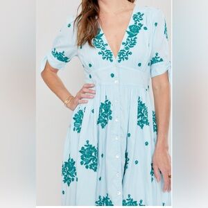 Pink Chicken Farrah Dress Embroidered